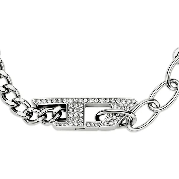 Vòng Đeo Tay Diesel Stainless Steel Glitz Chain Bracelet DX1627040 Màu Bạc