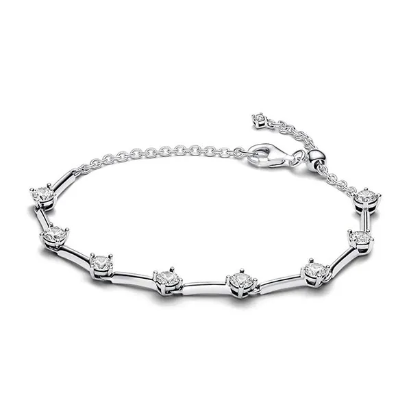 Vòng Đeo Tay Nữ Pandora Sparkling Bars Bracelet 593009C01 Màu Bạc Size 18