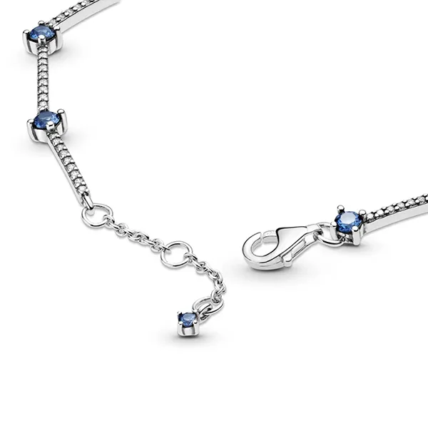 Vòng Đeo Tay Nữ Pandora Sparkling Pavé Bars Bracelet 599217C01 Màu Bạc/Xanh Size 18
