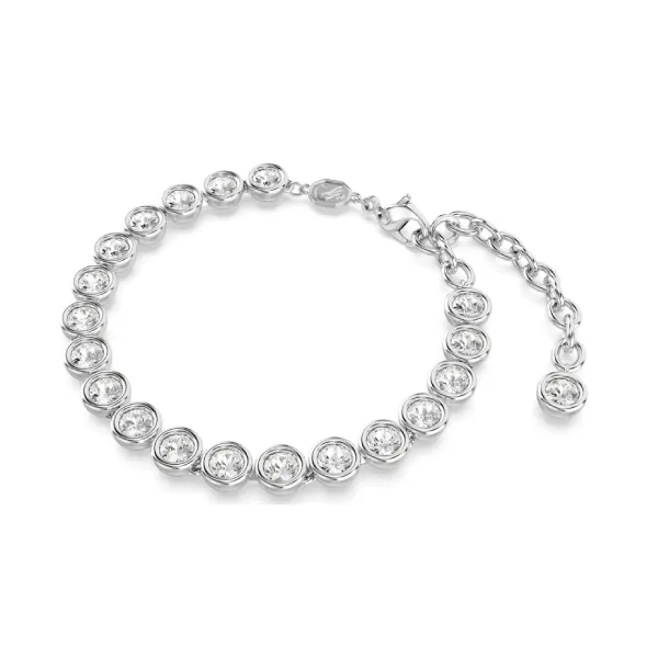 Vòng Đeo Tay Nữ Swarovski Imber Tennis Bracelet Round Cut, White, Rhodium Plated 5682666 Màu Bạc