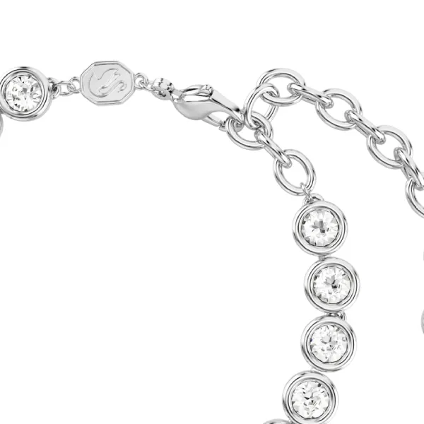Vòng Đeo Tay Nữ Swarovski Imber Tennis Bracelet Round Cut, White, Rhodium Plated 5682666 Màu Bạc
