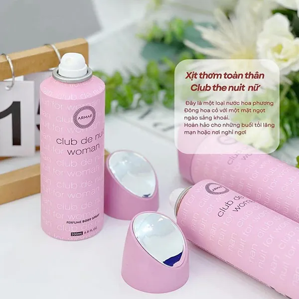 Xịt Thơm Toàn Thân Nữ Armaf Club De Nuit Perfume Body Spray 200ml