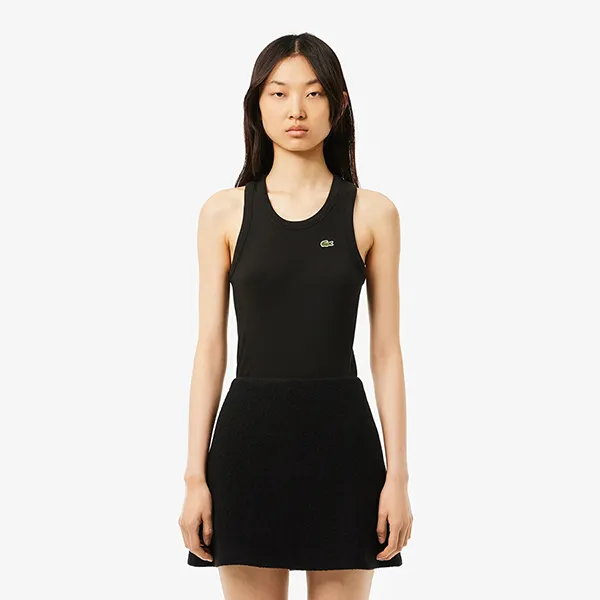 Áo Ba Lỗ Nữ Lacoste Slim Fit Cotton Tank Top TF5388 10 031 Màu Đen Size 34