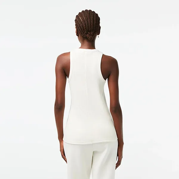 Áo Ba Lỗ Nữ Lacoste Slim Fit Cotton Tank Top TF5388 10 70V Màu Trắng Size 34