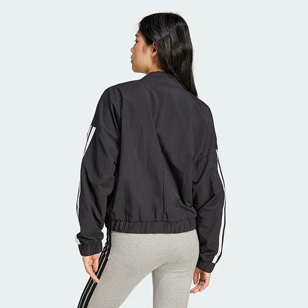 Áo Bomber Nữ Adidas Essentials 3-Stripes Lifestyle Woven Jacket Black JD5317 Màu Đen Size S