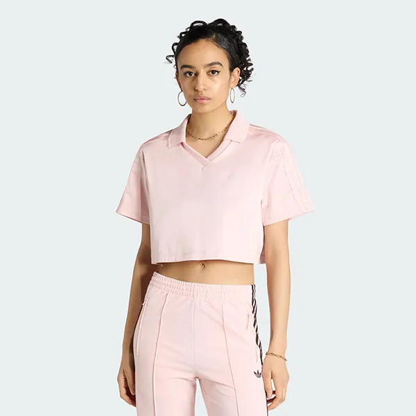 Áo Croptop Nữ Adidas Pearl Jersey Jacqard Pink KE3372 Màu Hồng Size S