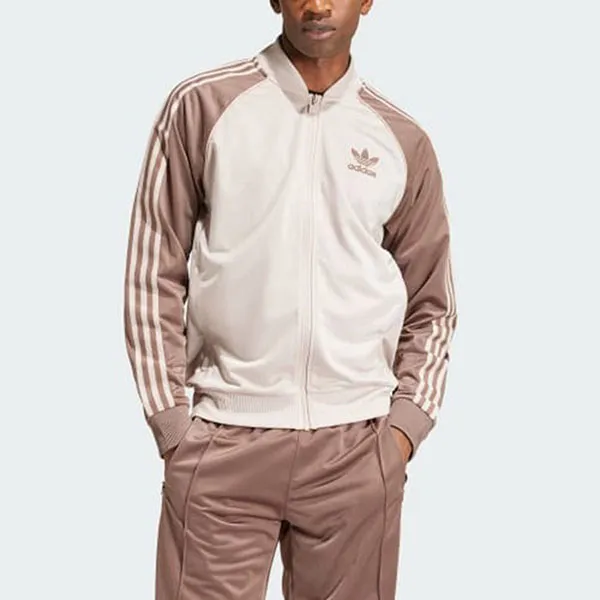 Áo Khoác Nam Adidas Track Top SST Brown IS3322 Màu Be Nâu Size XS