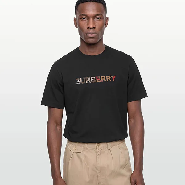 Áo Phông Nam Burberry Logo T-Shirt 8111829 Màu Đen Size XS