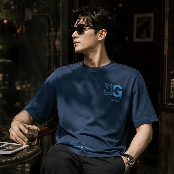 Áo Phông Nam Dolce & Gabbana D&G G8NB3Z FU7EQ B0487 Màu Xanh Đậm Size 48