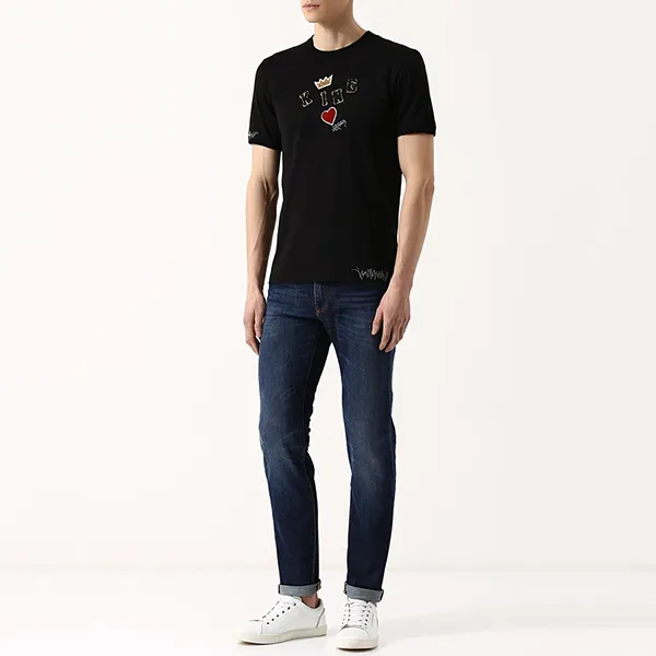 Áo Phông Nam Dolce & Gabbana D&G King T-Shirt G8HV0Z Màu Đen Size 46