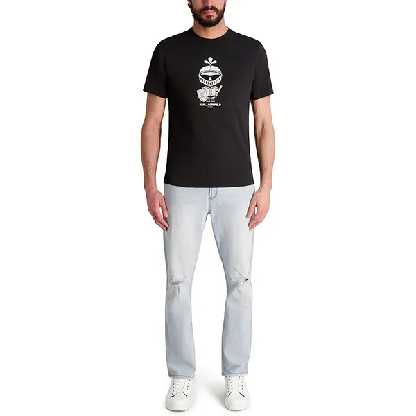 Áo Phông Nam Karl Lagerfeld Paris Short Sleeve Crewneck Graphic Design T-Shirt G2172 Black Màu Đen Size S
