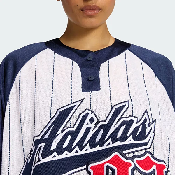Áo Phông Nữ Adidas Women's Originals Baseball Jersey T-Shirt KC6288 Màu Trắng/Xanh Size S