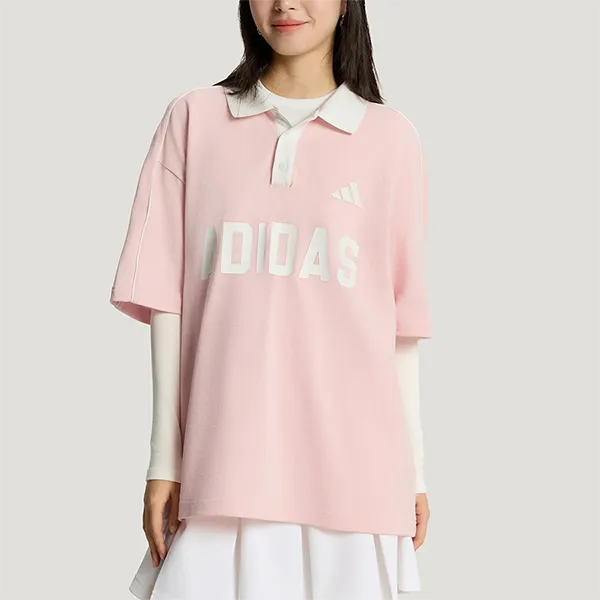 Áo Polo Adidas Casual Logo KW8118 Màu Hồng Size S