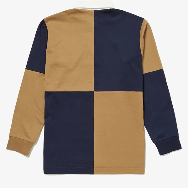 Áo Polo Dài Tay Nam Lacoste Color Block Rugby Shirt KH011-166 Màu Xanh - Nâu Size 2