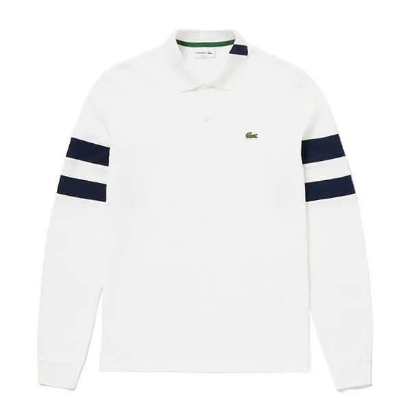Áo Polo Dài Tay Nam Lacoste Men's L1312 Border PH4704-70V Màu Trắng Size 5