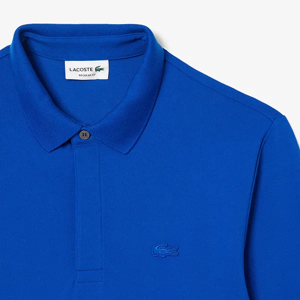 Áo Polo Dài Tay Nam Lacoste Smart Paris Regular Fit Polo Shirt PH2481-JQ0 Màu Xanh Blue Size 3