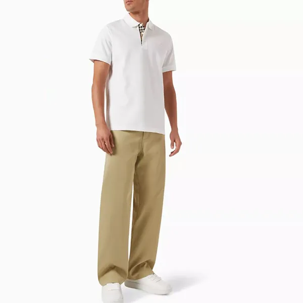 Áo Polo Nam Burberry Eddie Polo Shirt Màu Trắng Size XS