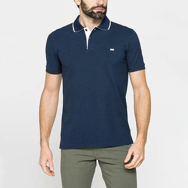 Áo Polo Nam Carrera Jeans Pique Cotton 819C0075A_687 Màu Xanh Đậm Size M