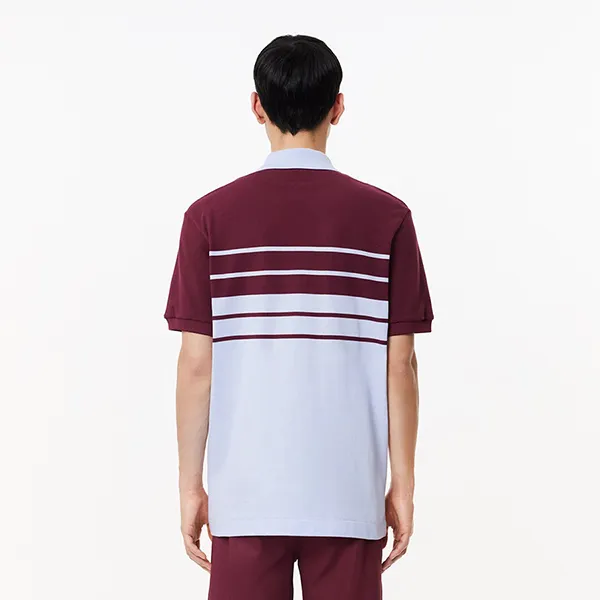 Áo Polo Nam Lacoste Classic Fit Made In France PH8135 - IT6 Màu Xanh/Đỏ Size 3