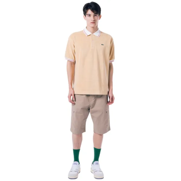 Áo Polo Nam Lacoste High-gauge Pile Fabric Loose PH005J-IXQ Màu Be Size 2