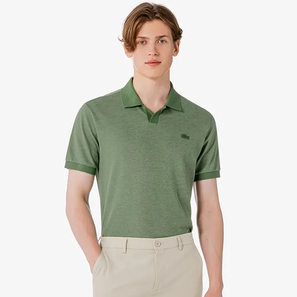 Áo Polo Nam Lacoste Men's Basic Open Collar Short Sleeve Regular Fit Polo Shirt PH387E 02M Màu Xanh Green Size 3