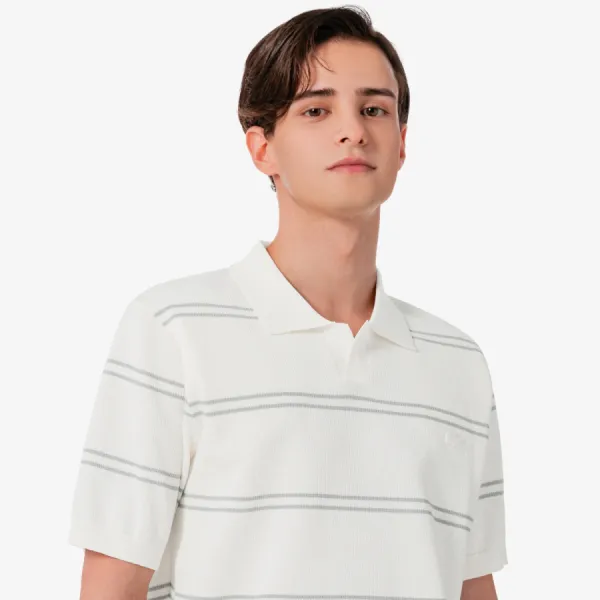 Áo Polo Nam Lacoste Men's Open Collar Pinstripe Short Sleeve Sweater PH396E - XFJ Màu Trắng Size 4
