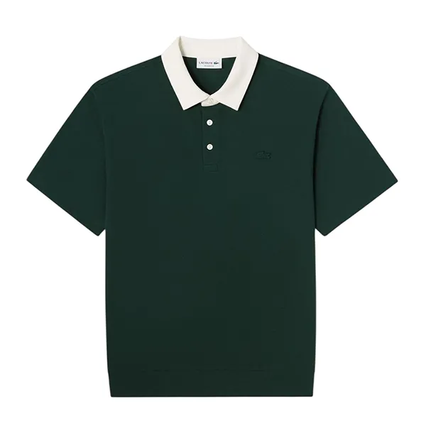 Áo Polo Nam Lacoste Men's Oversized Milano Color Block Collar Polo Regular Fit PH644E 132 Màu Xanh Green Size 3