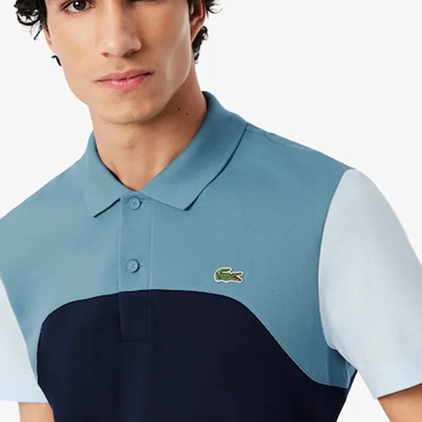 Áo Polo Nam Lacoste Men's Regular Fit L.12.12 Colorblock Polo PH9563-I0M Màu Xanh Blue Size 4