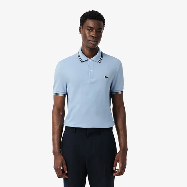 Áo Polo Nam Lacoste Men's Regular Fit Trim Accent L.12.12 Polo PH9875 - HBA Màu Xanh Blue Size 4