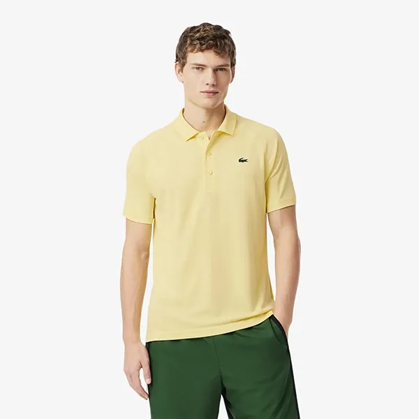 Áo Polo Len Nam Lacoste Men's Regular Fit UV Protect Golf DH3201 - 107 Màu Vàng Size 3