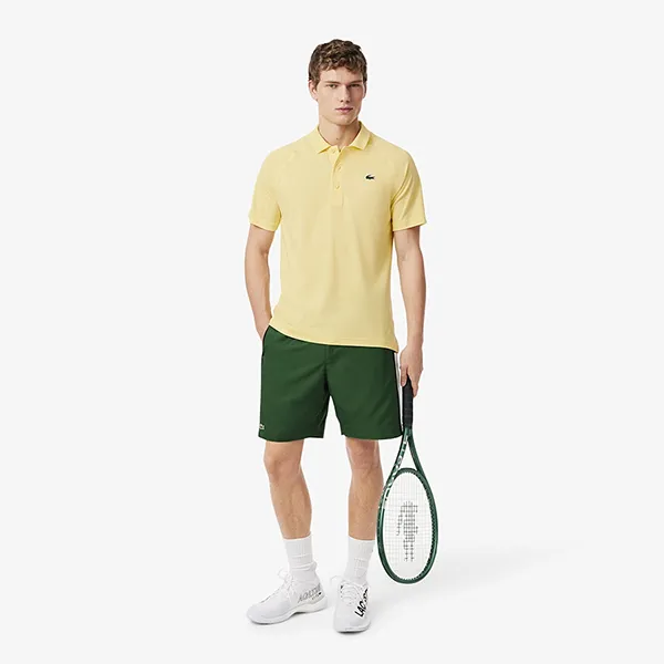 Áo Polo Len Nam Lacoste Men's Regular Fit UV Protect Golf DH3201 - 107 Màu Vàng Size 3