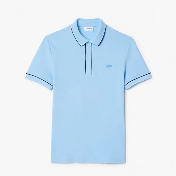 Áo Polo Nam Lacoste Men's Shirt Paris Loose Fit Piqué Fabric PH0796-HBP Màu Xanh Blue Size 3