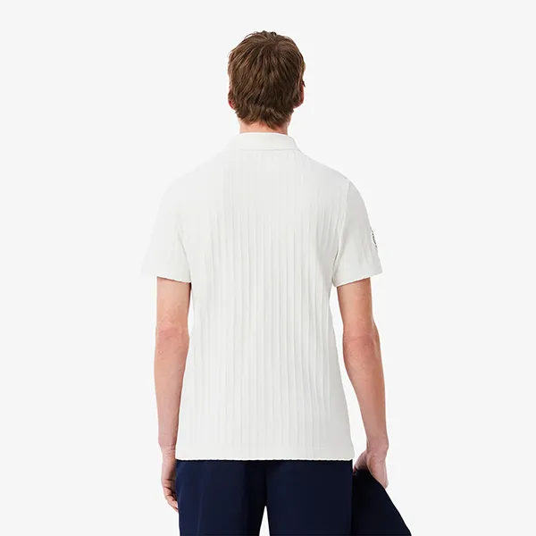 Áo Polo Nam Lacoste Men's Ultra Dry Badge Accent Tennis Heritage DH8960 800 Màu Trắng Size 3