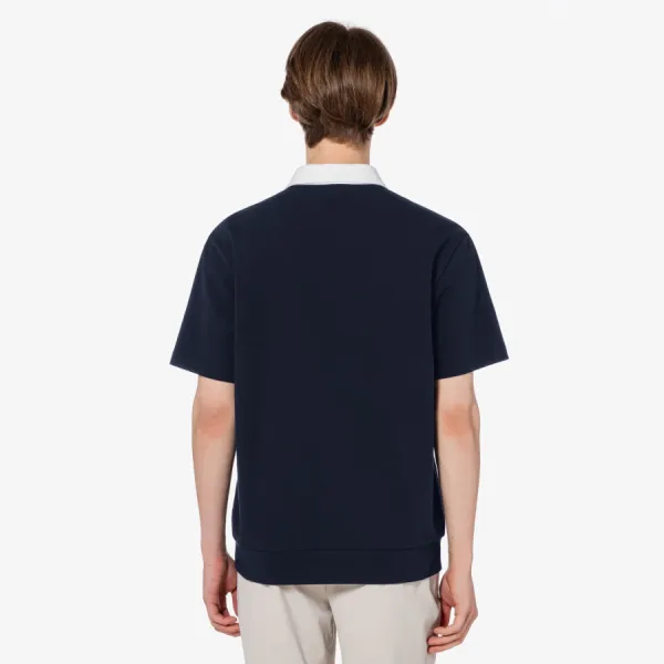 Áo Polo Nam Lacoste Milano Contrast Collar Relaxed Fit Navy Blue PH644E 166 Màu Xanh Đen Size 3