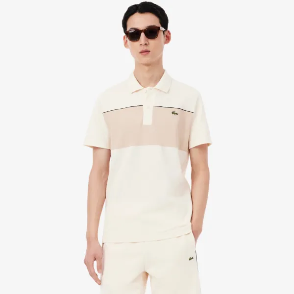 Áo Polo Nam Lacoste Regular Fit Colour-Block Piqué PH0895 - 3RR Màu Be Size 5