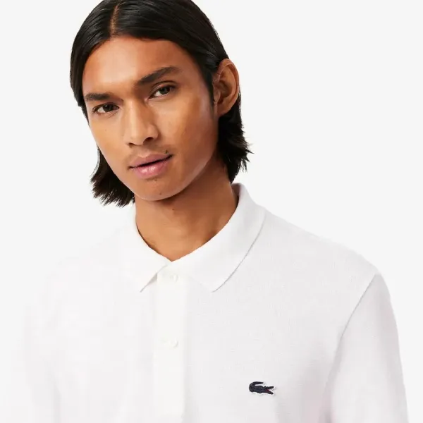 Áo Polo Nam Lacoste Regular Fit Cotton Polo Shirt DH8342 - 001 Màu Trắng Size 5