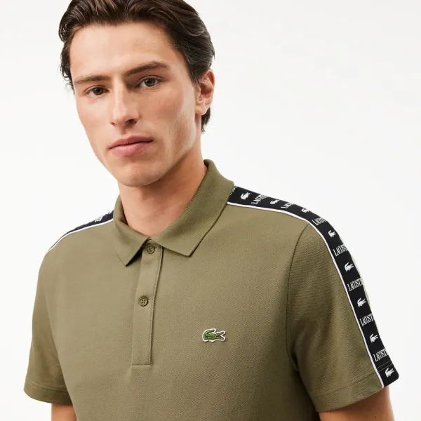 Áo Polo Nam Lacoste Regular Fit Stretch Petit Pique Polo Shirt PH7398 - BMY Màu Xanh Khaki Size 5