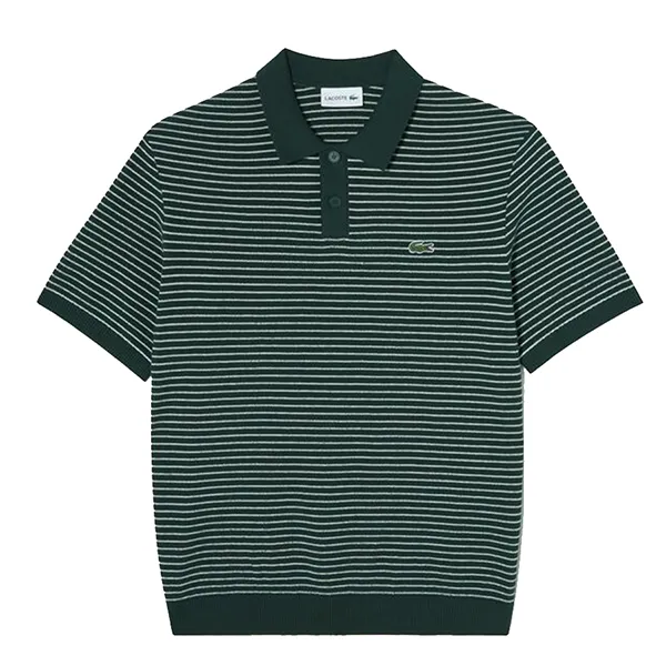 Áo Polo Nam Lacoste Regular Fit Striped Short Sleeve Sweate PH296E 132 Màu Xanh Lá Size 3