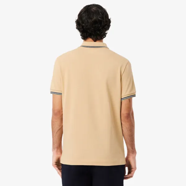 Áo Polo Nam Lacoste Regular Fit Trim Accent L.12.12 PH9875 - 8XF Màu Be Size 5