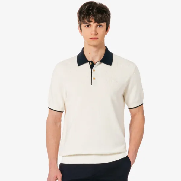 Áo Polo Nam Lacoste Short Sleeve Sweater Polo Shirt Regular Fit PH943E XFJ Màu Kem Size 3