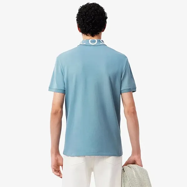 Áo Polo Nam Lacoste Slim Fit Jacquard Branded Polo Shirt PH9538 HD9 Màu Xanh Blue Size 6