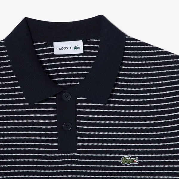 Áo Polo Nam Lacoste Striped Short Sleeve Sweater Regular Fit Polo Shirt PH296E 166 Màu Xanh Navy Size 3