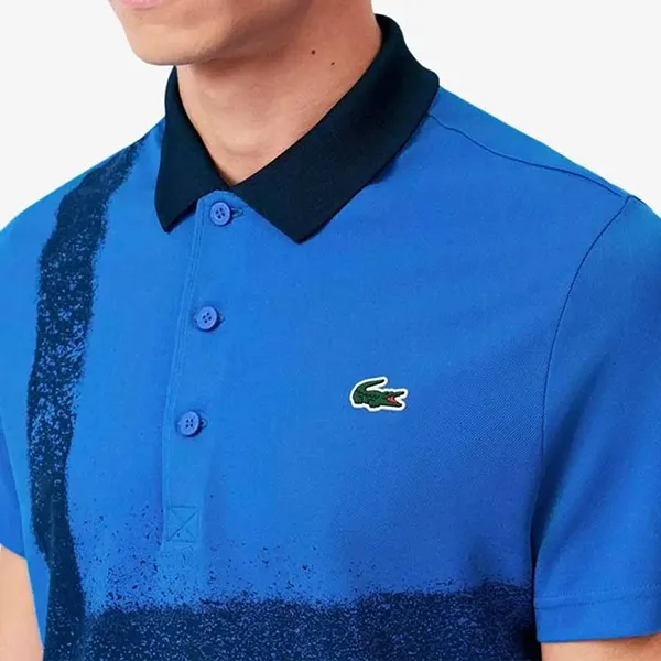 Áo Polo Nam Lacoste Tennis x Novak Djokovic DH8971-3D3 Màu Xanh Dương Size 3