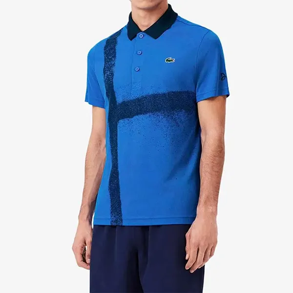 Áo Polo Nam Lacoste Tennis x Novak Djokovic DH8971-3D3 Màu Xanh Dương Size 3
