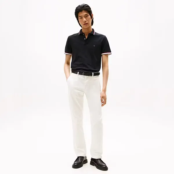 Áo Polo Nam Tommy Hilfiger Cuff Slim Fit 40308 - BDS Màu Đen Size M