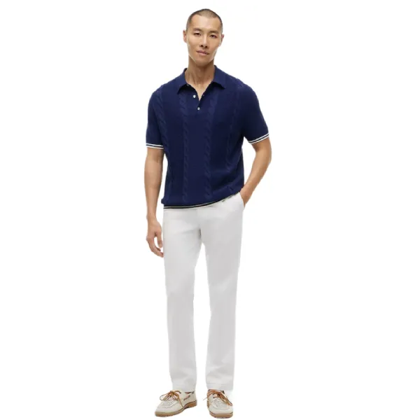 Áo Polo Nam Tommy Hilfiger Short-Sleeve Cable Knit Sweater Polo Màu Xanh Navy Size S
