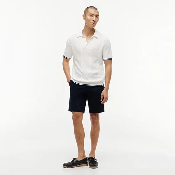Áo Polo Nam Tommy Hilfiger Short-Sleeved Knit Sweater Màu Trắng Size XS