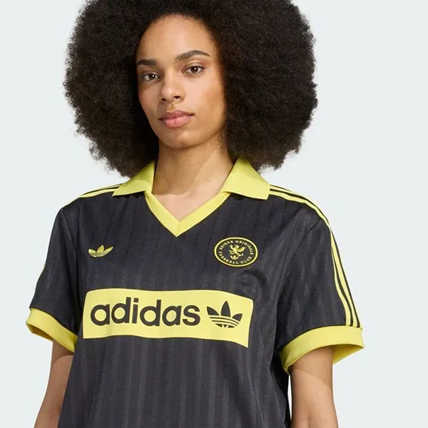 Áo Polo Nữ Adidas Football Jacquard Jersey Black JW2562 Màu Đen Vàng Size M