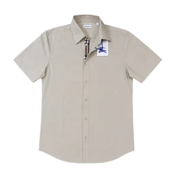Áo Sơ Mi Nam Burberry Check Shirt Màu Be Nhạt Size S