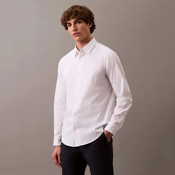 Áo Sơ Mi Nam Calvin Klein CK Long-Sleeved 4LB148G - 110 Màu Trắng Size XS